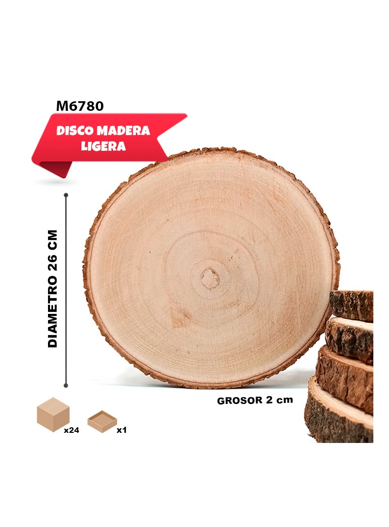 26 x 2cm DISCOS MADERA LIGERA