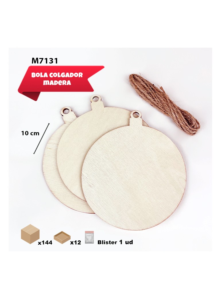 BOLA PLACA DE MADERA 12CM