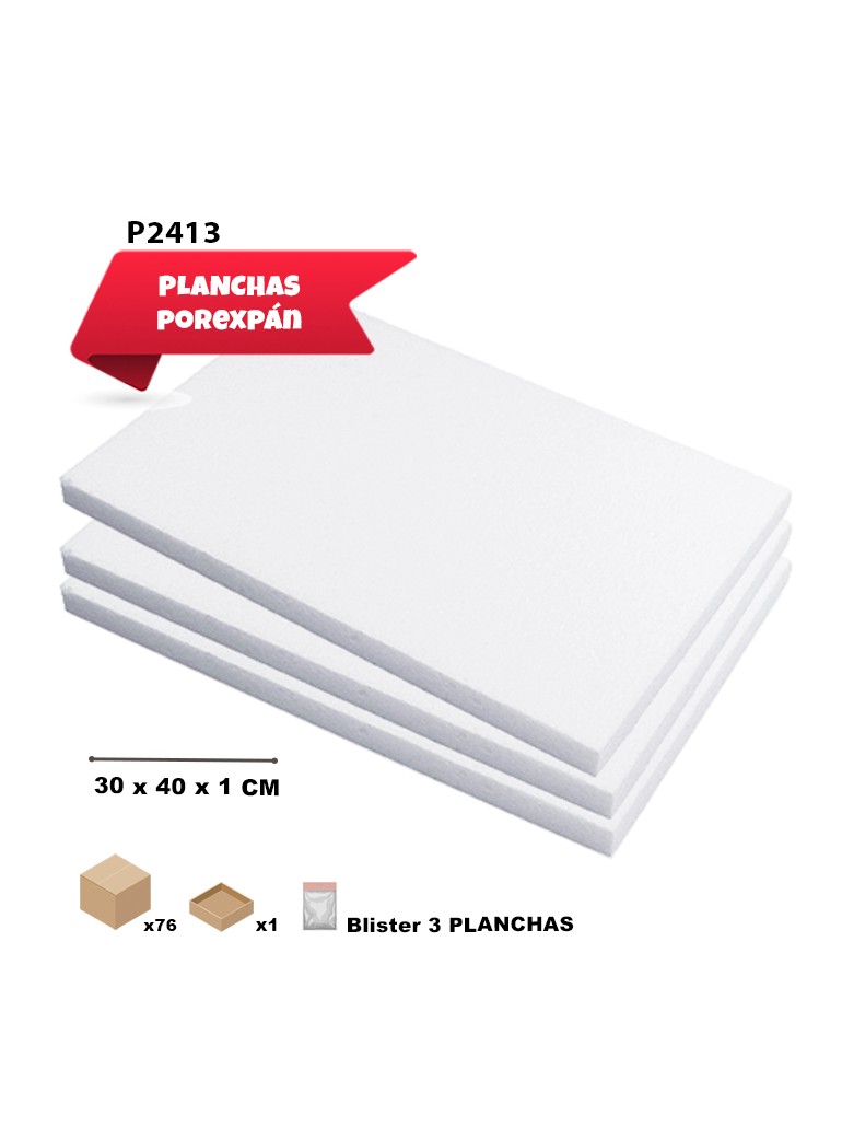 PLANCHA DE POREX 30 X 40 X...
