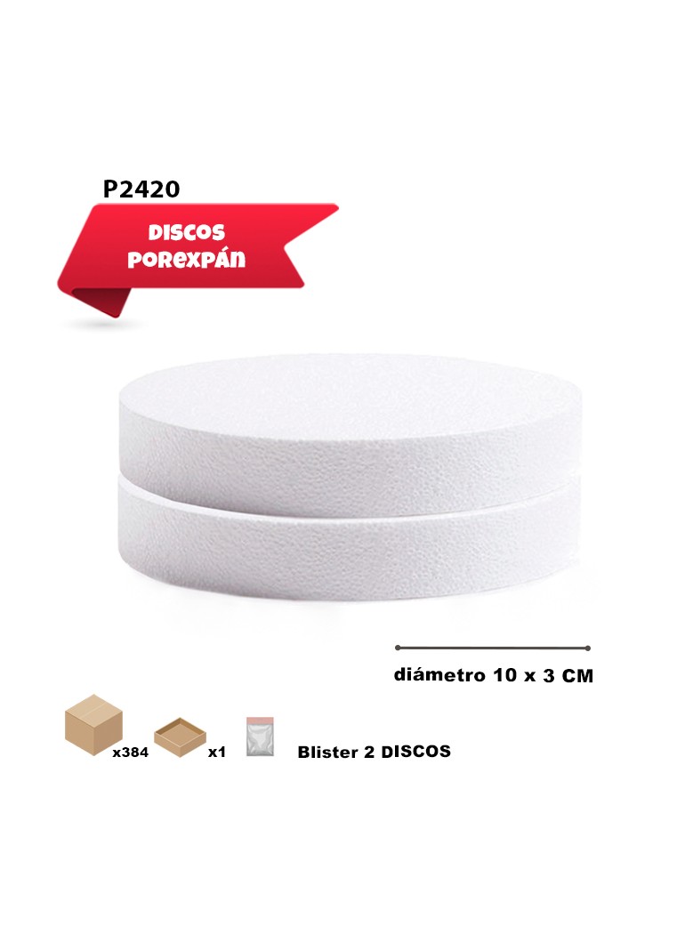 DISCO DE POREX 10 X 3CM 2UDS
