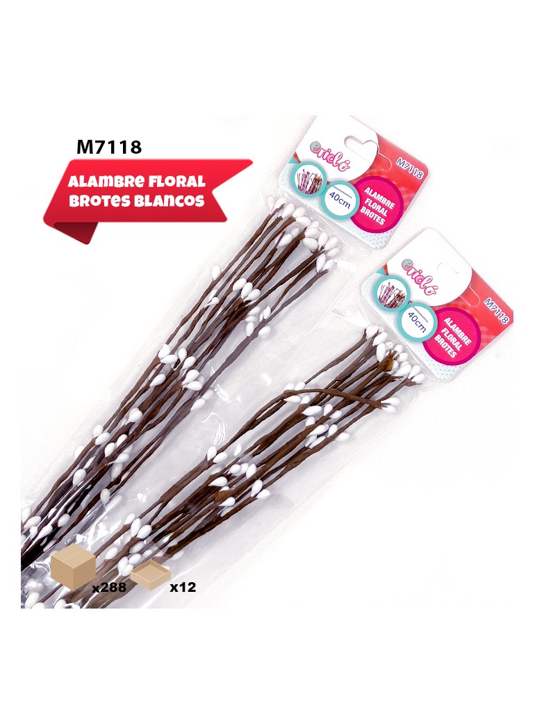 Alambre Floral Brotes Blancos
