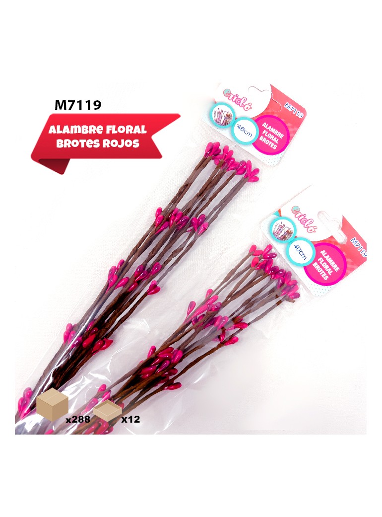 Alambre Floral Brotes Rojos