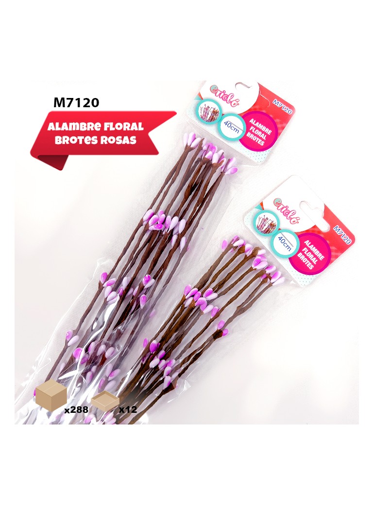 Alambre Floral Brotes Rosas