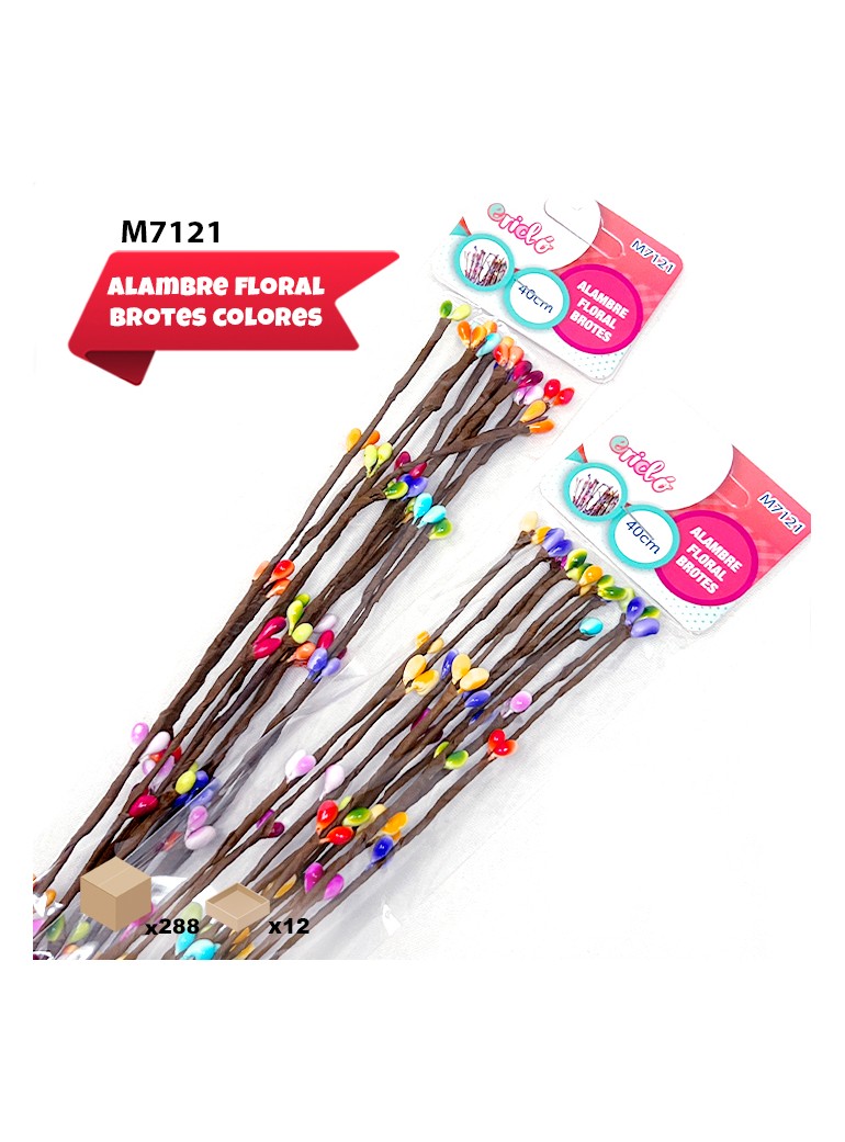 Alambre Floral Brotes Colores