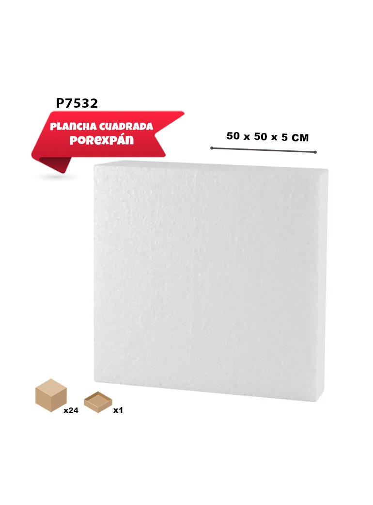 PLANCHA DE POREX 50 X 50 X...