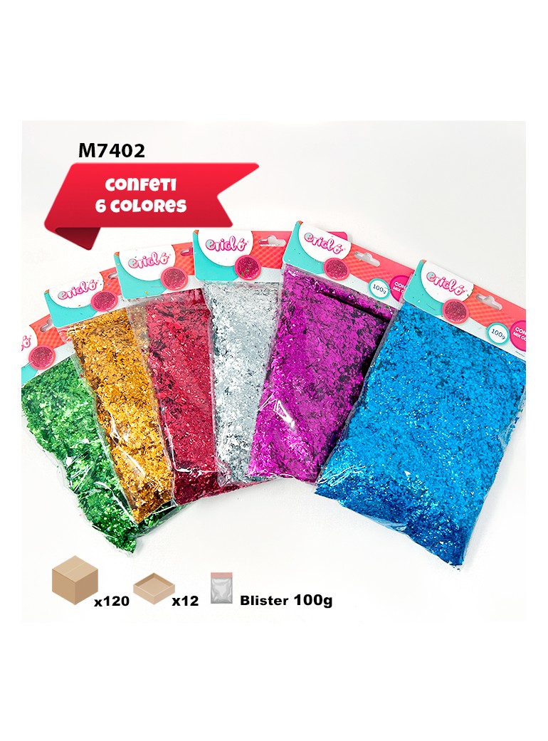 12 x VIRUTAS CONFETI 6 COLORES