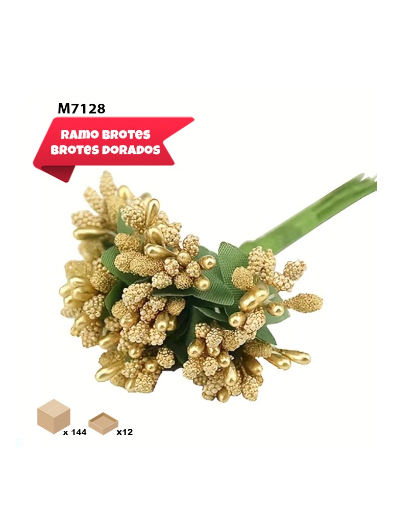BROTES DORADOS ARREGLO FLORAL