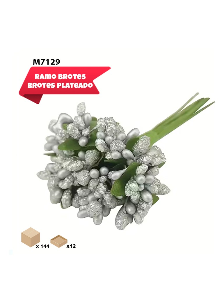 BROTES PLATEADO ARREGLO FLORAL