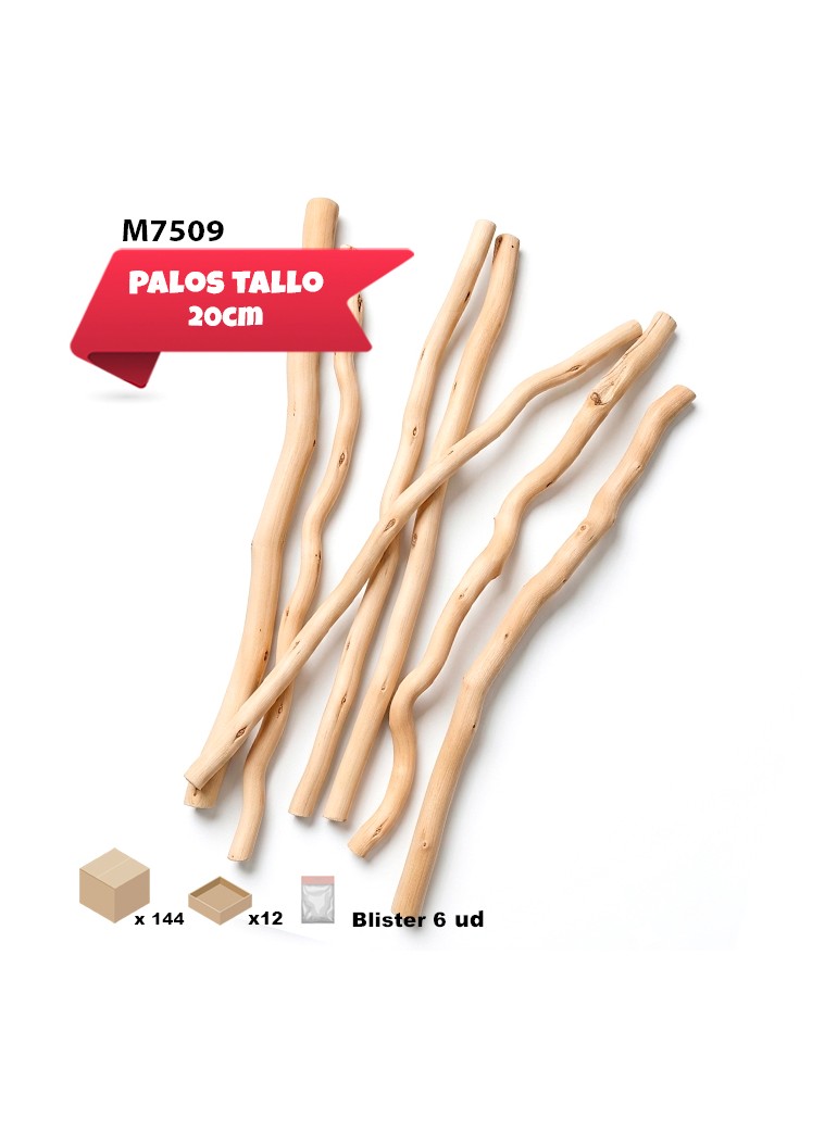 PALO TALLO DE MADERA 20CM