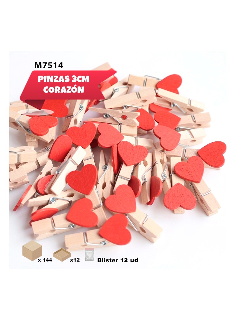 PINZAS DE MADERA CORAZONES...